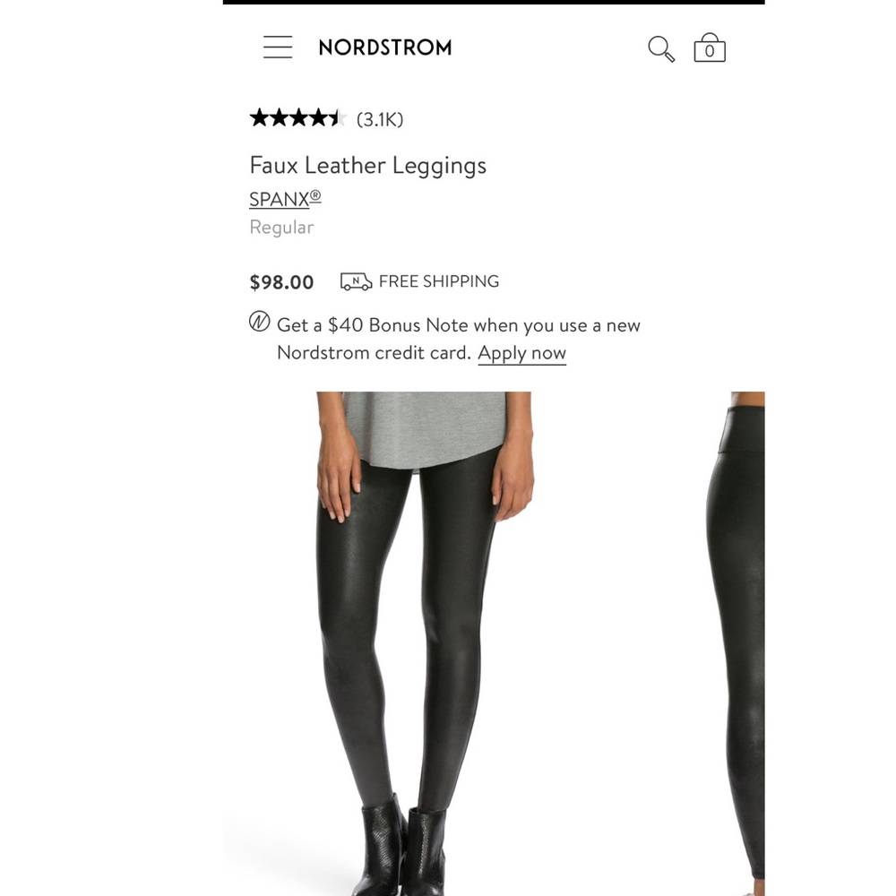 Spanx Faux Leather Leggings NWT